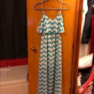 Chevron print maxi dress